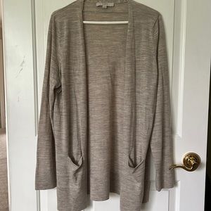 LOFT Lightweight Light Brown/Cream Cardigan